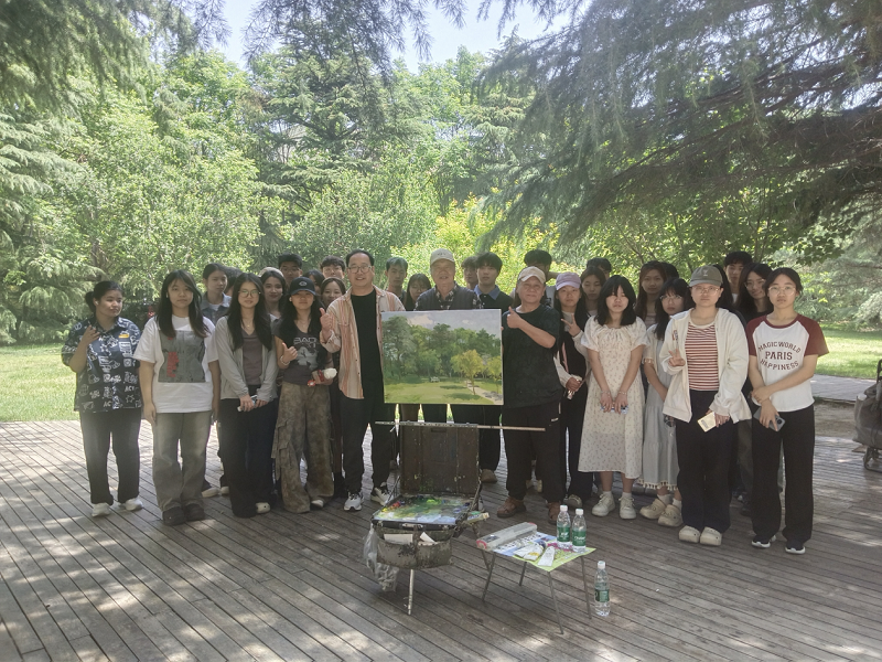 名师公开课--著名油画家左国顺到我校写生示范教学