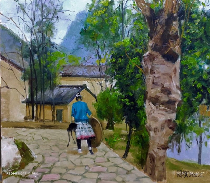 名师公开课--著名油画家左国顺到我校写生示范教学